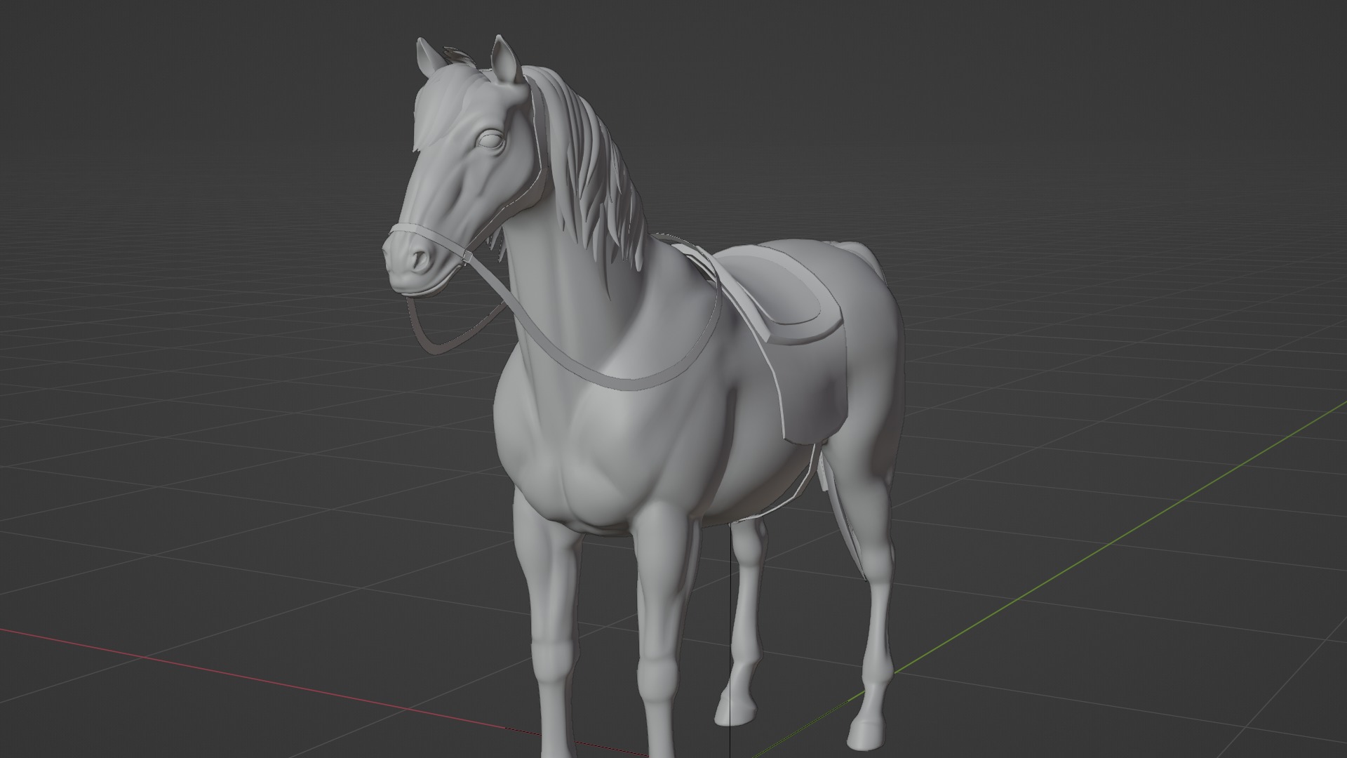 Horse Rig Low-poly 3D model_8