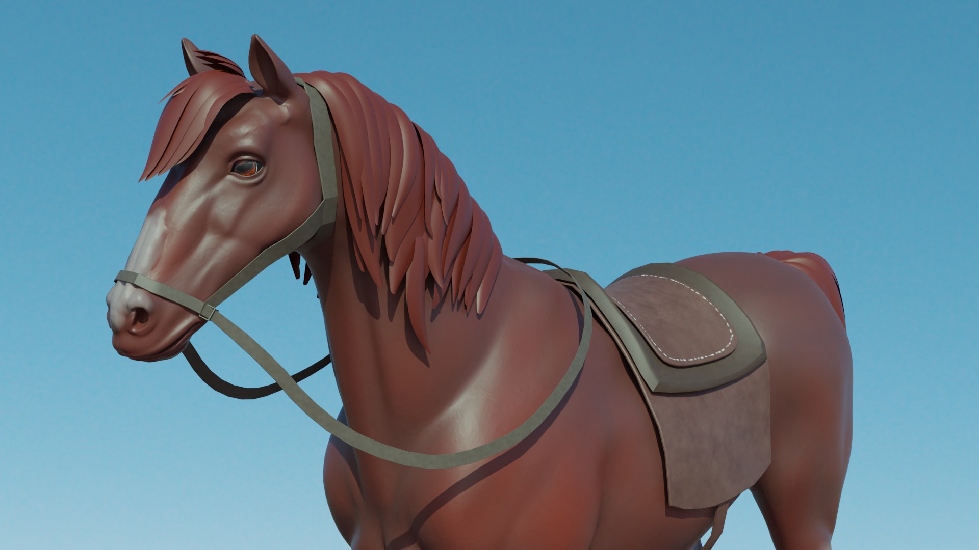 Horse Rig Low-poly 3D model_7