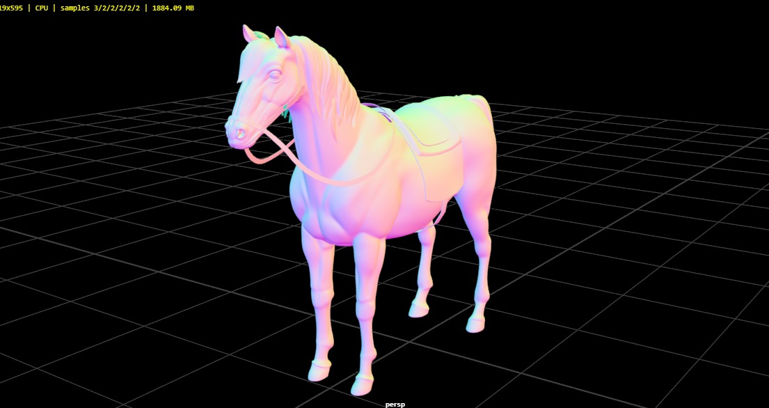 Horse Rig Low-poly 3D model_10