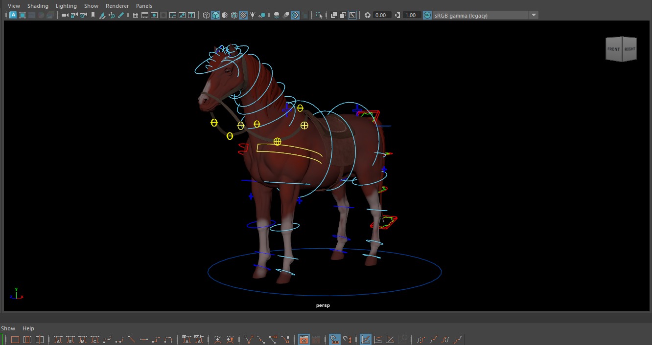 Horse Rig Low-poly 3D model_6