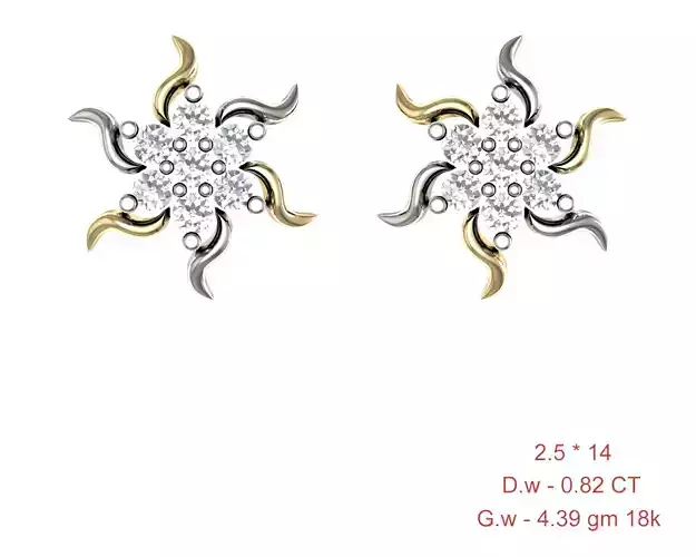 Women Earrings Render 3dm STL OBJ FBX Details