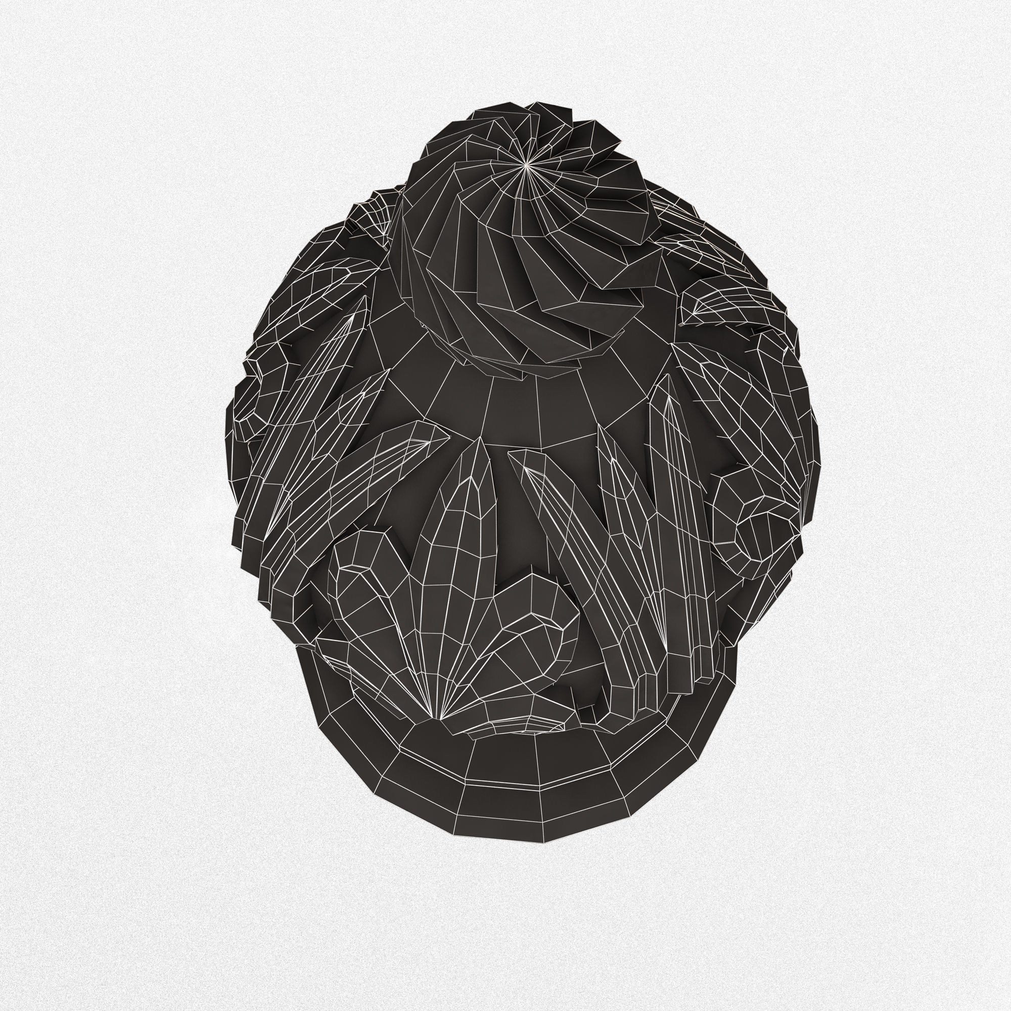 Carved Finial Knob 04 Low-poly 3D model_17