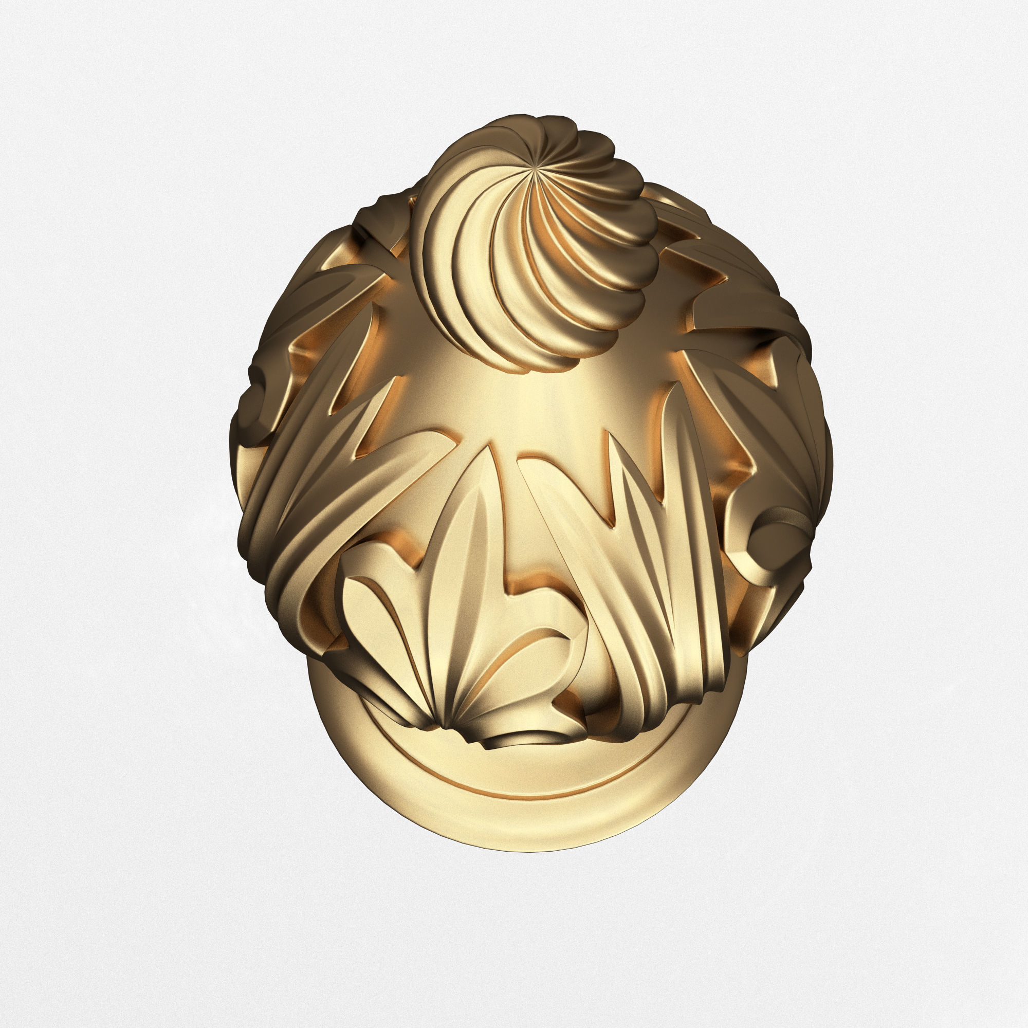 Carved Finial Knob 04 Low-poly 3D model_2