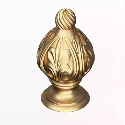 Carved Finial Knob 04 Low-poly 3D model