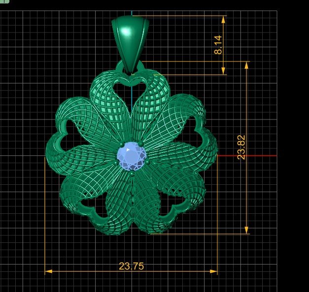 FLOWER DESIGN DIAMOND PENDANT 3D PRINTABLE MODEL 3D print model_6