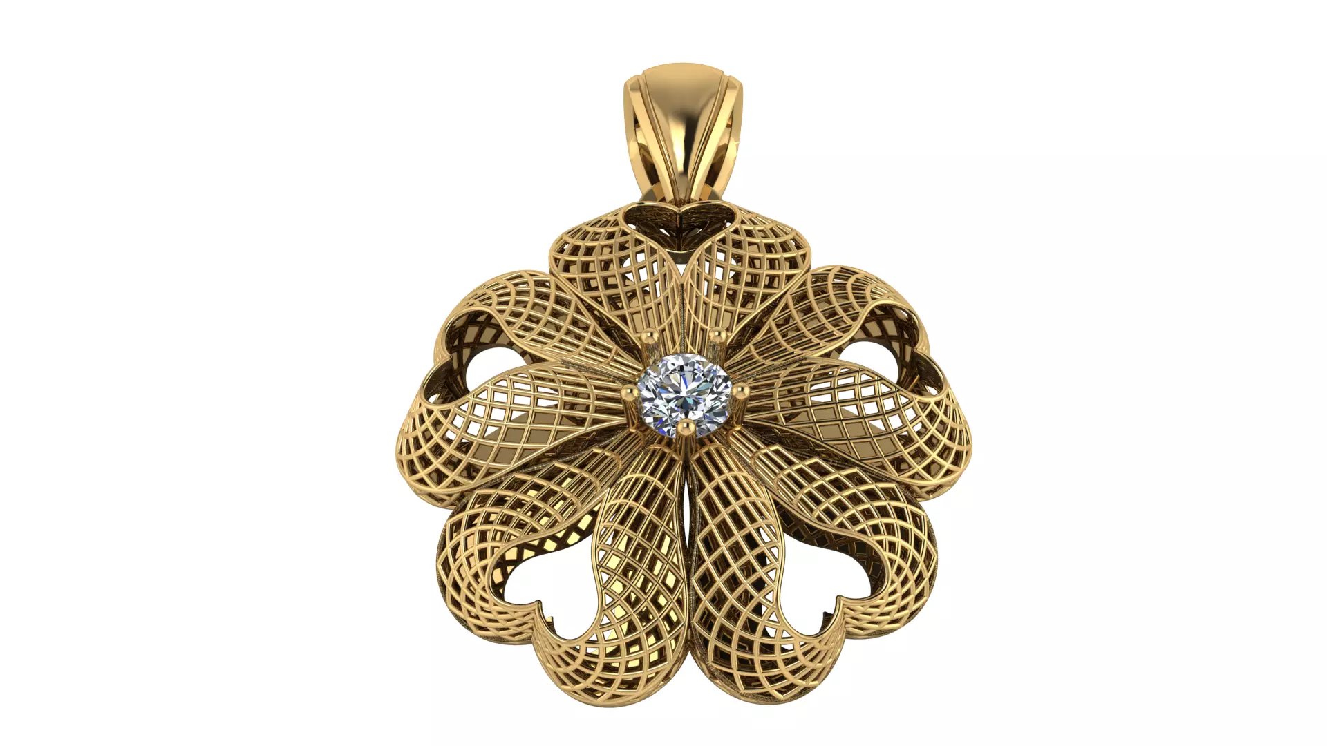 FLOWER DESIGN DIAMOND PENDANT 3D PRINTABLE MODEL 3D print model_0