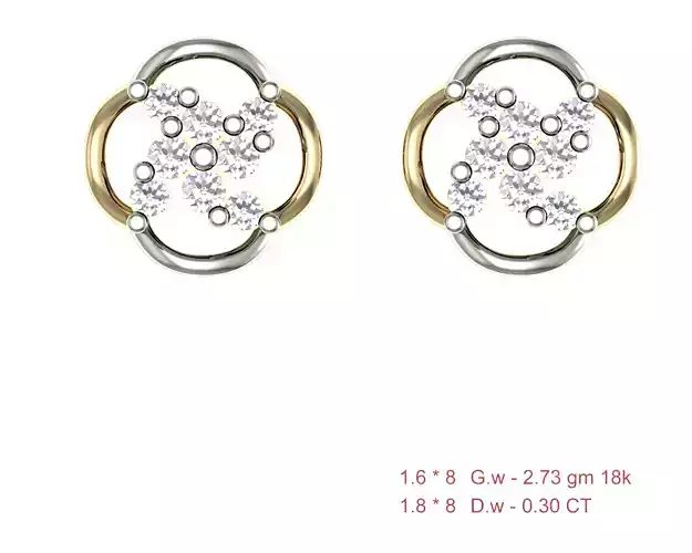 Women Earrings Render 3dm STL OBJ FBX Details