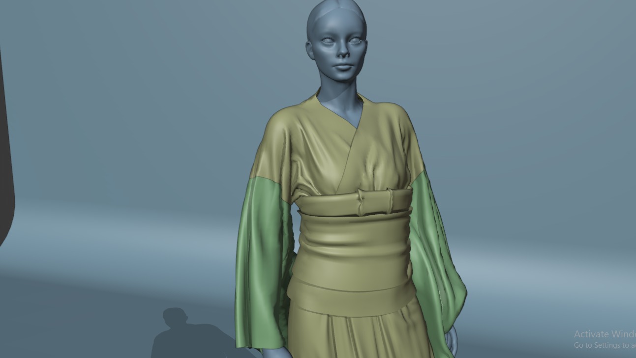 Nezuko Kamado Kimono Kimetsu No Yaiba Free Animation Low-poly 3D model_38