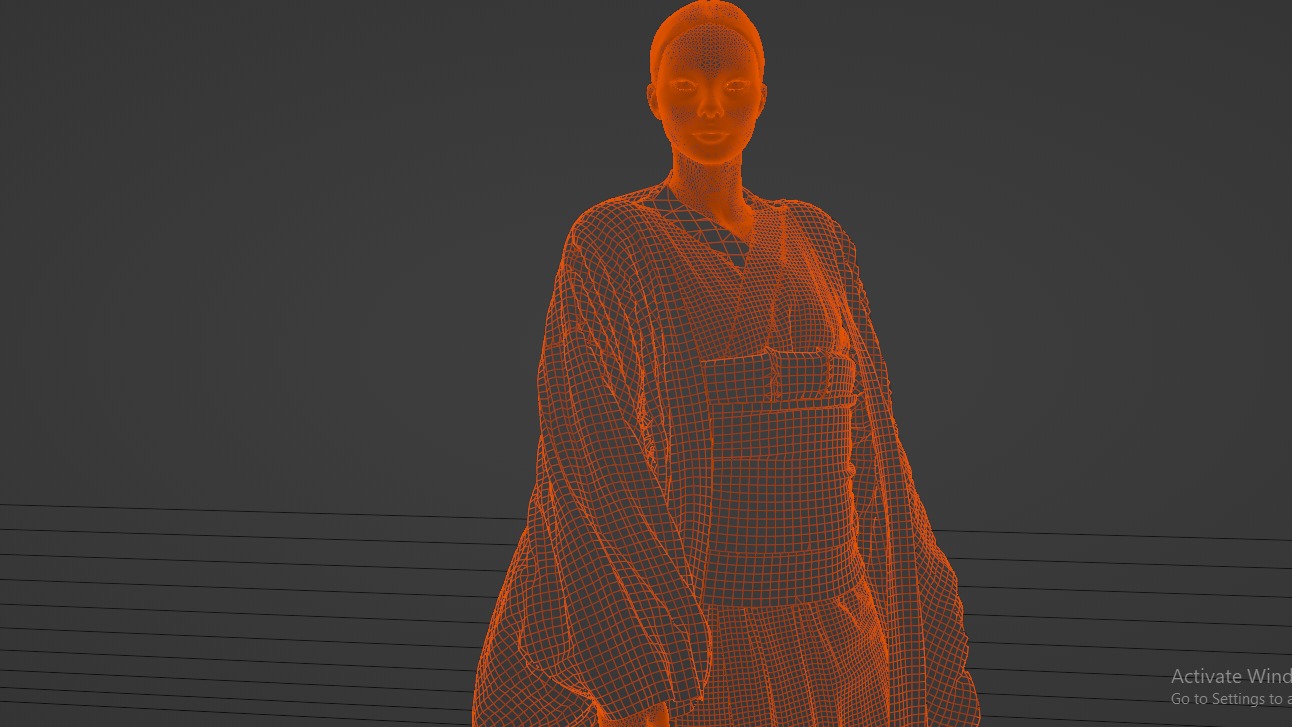 Nezuko Kamado Kimono Kimetsu No Yaiba Free Animation Low-poly 3D model_33