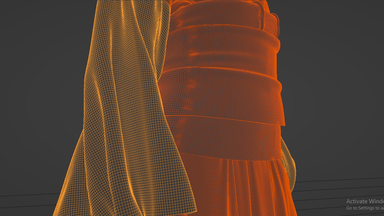 Nezuko Kamado Kimono Kimetsu No Yaiba Free Animation Low-poly 3D model_41