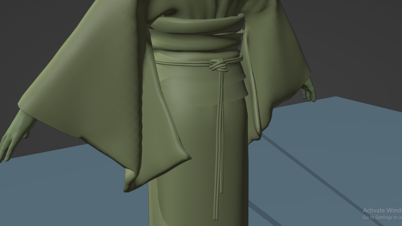 Nezuko Kamado Kimono Kimetsu No Yaiba Free Animation Low-poly 3D model_26