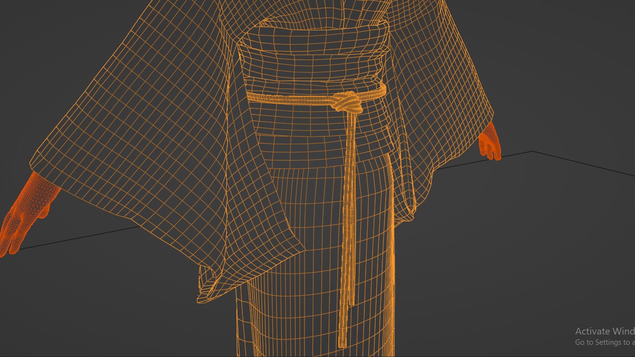 Nezuko Kamado Kimono Kimetsu No Yaiba Free Animation Low-poly 3D model_25