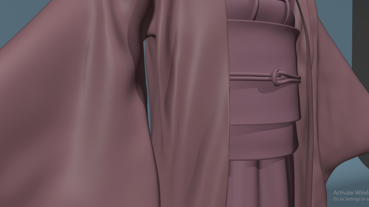 Nezuko Kamado Kimono Kimetsu No Yaiba Free Animation Low-poly 3D model_46