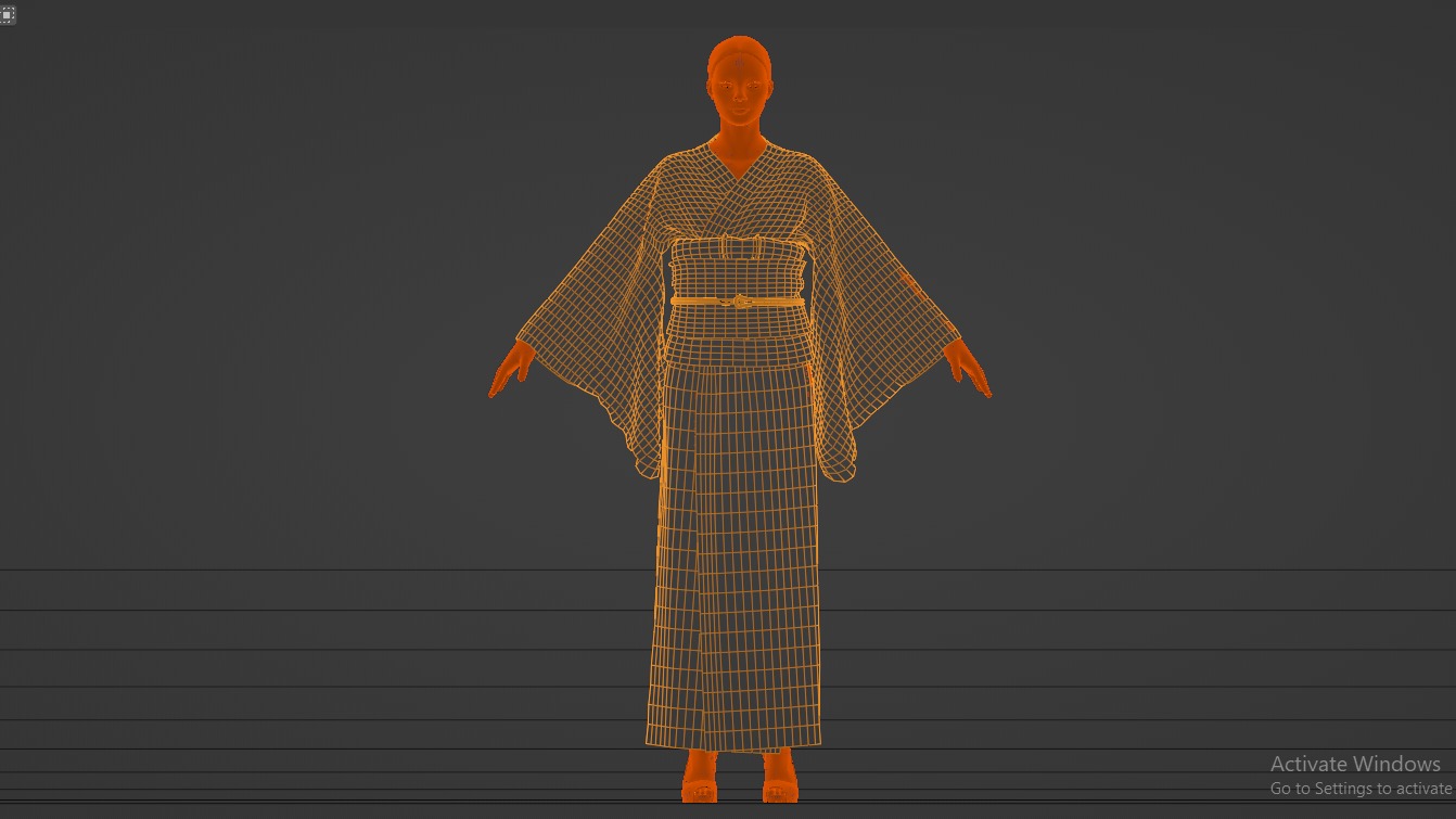 Nezuko Kamado Kimono Kimetsu No Yaiba Free Animation Low-poly 3D model_21