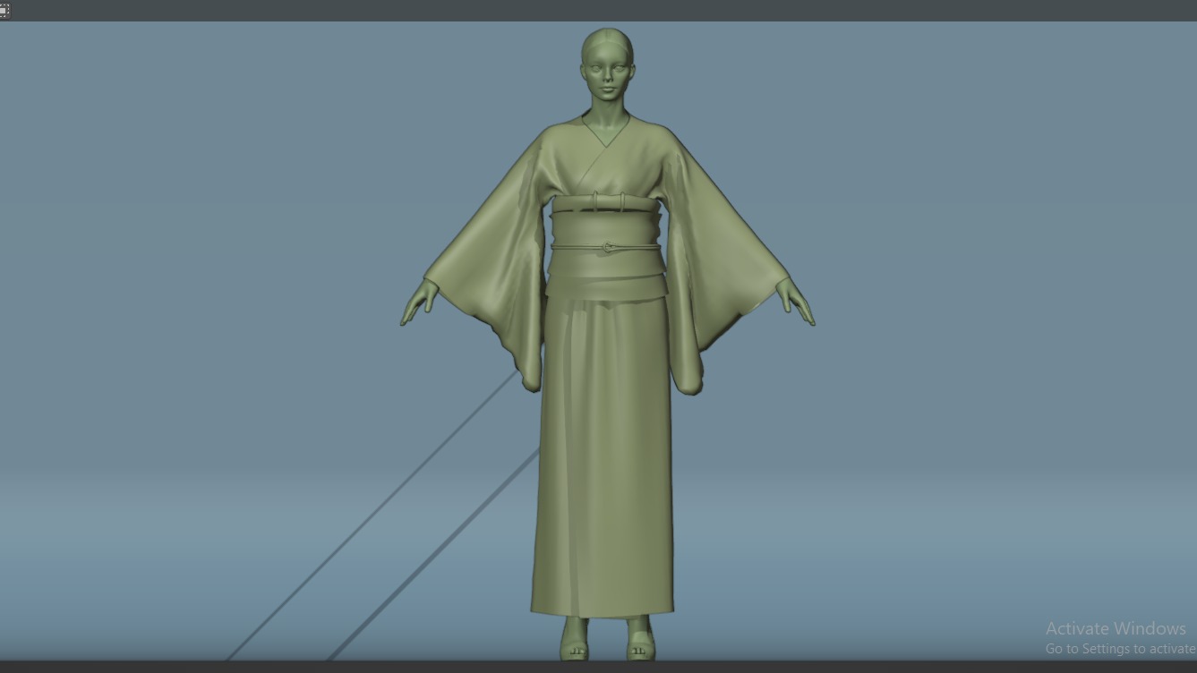 Nezuko Kamado Kimono Kimetsu No Yaiba Free Animation Low-poly 3D model_22