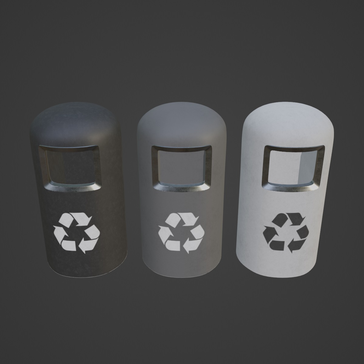 Trashbin 01 Low-poly 3D model_6