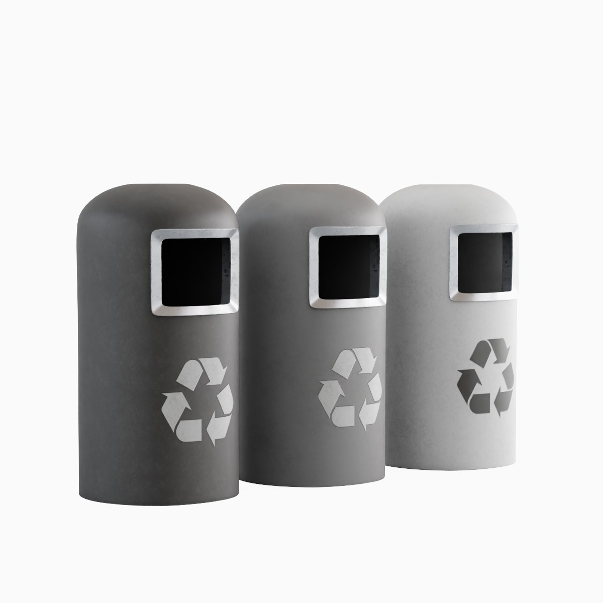 Trashbin 01 Low-poly 3D model_2