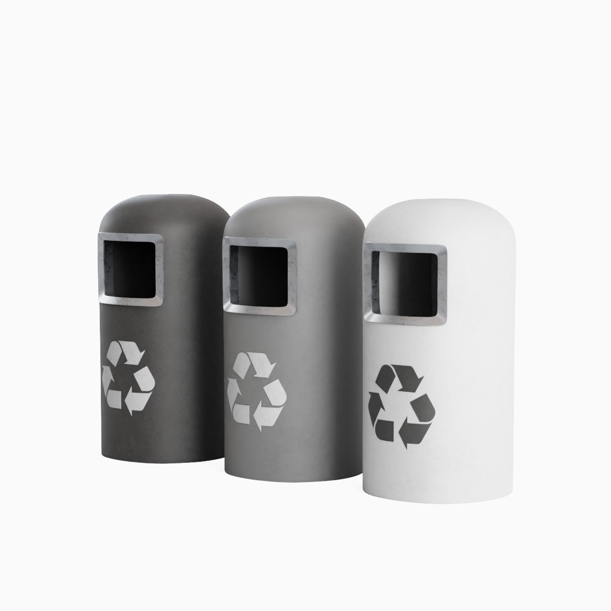 Trashbin 01 Low-poly 3D model_3