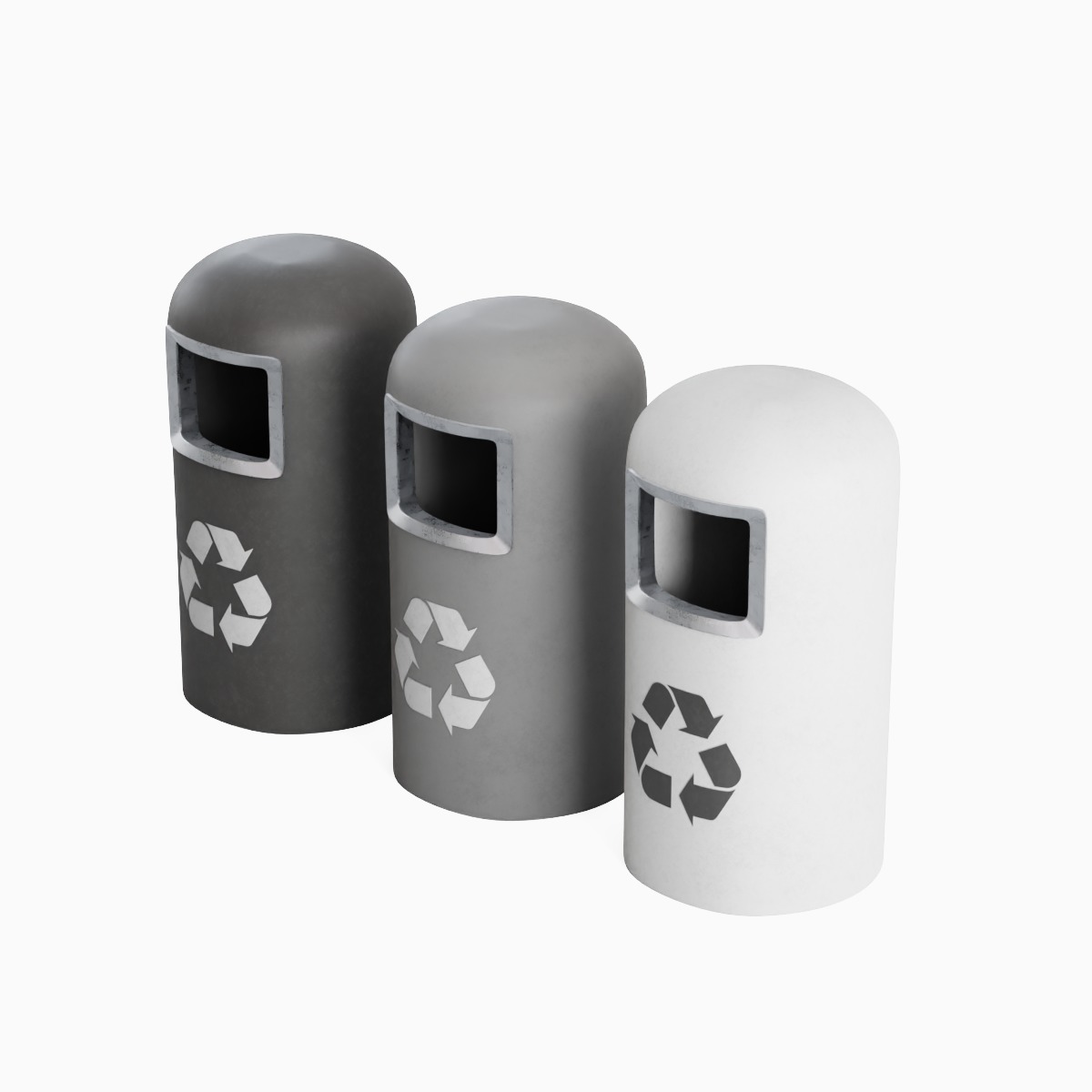 Trashbin 01 Low-poly 3D model_5