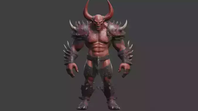 albino monster football player Low-poly 3D model