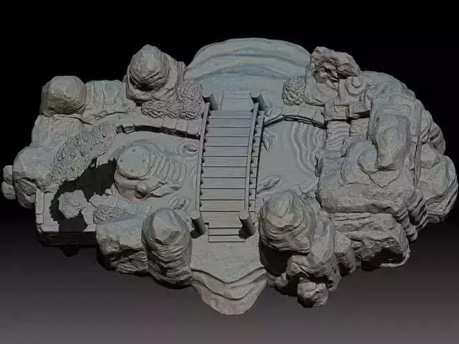 koi pond with plants