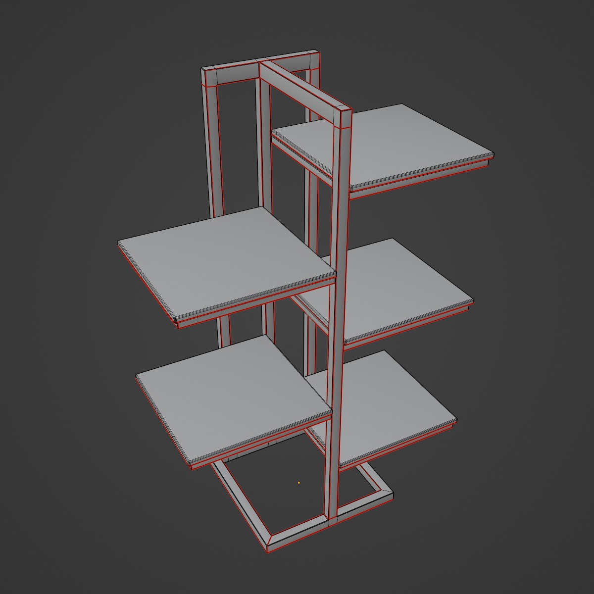 Stylized Shelf 02 Low-poly 3D model_8