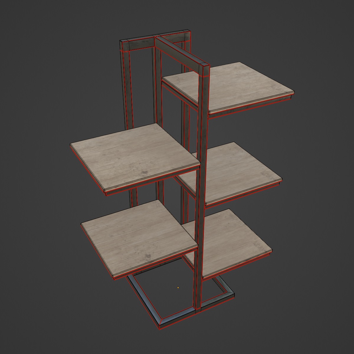 Stylized Shelf 02 Low-poly 3D model_7