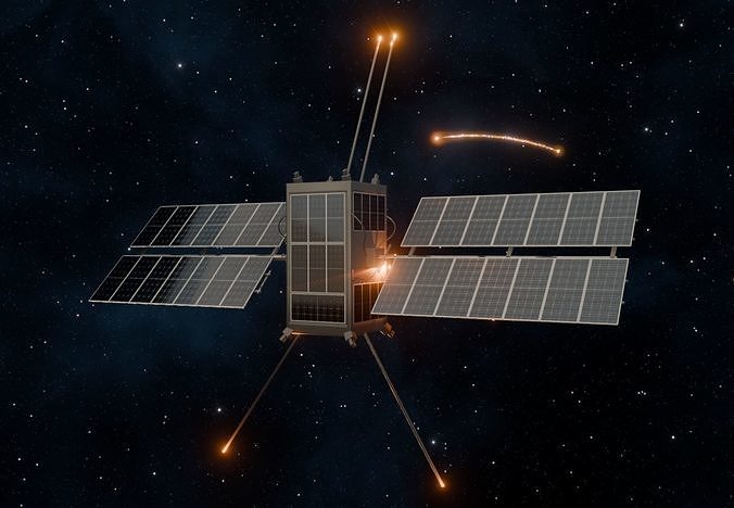 Satelliet 1 Low-poly 3D model