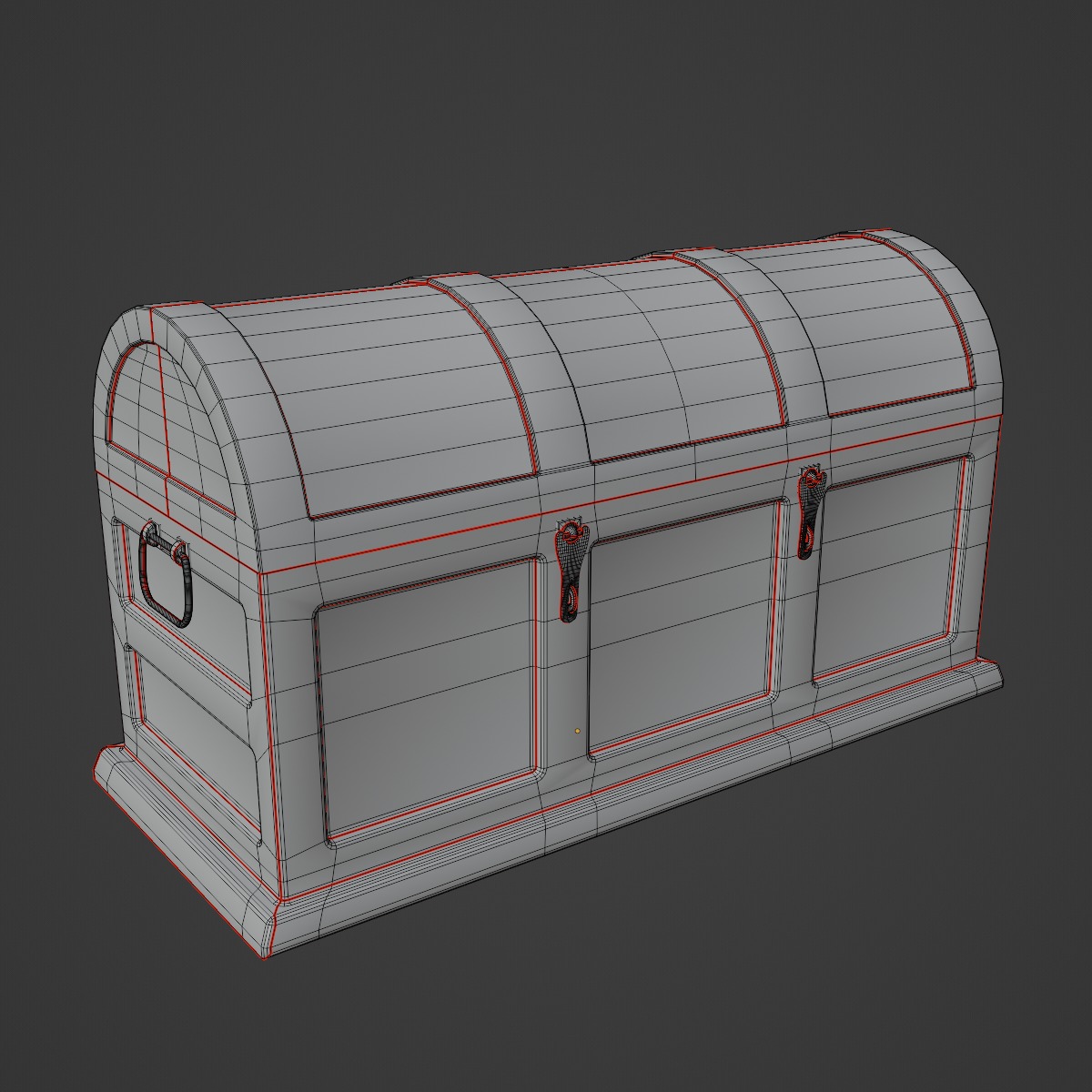 Wooden Treasure Chest 01 Low-poly 3D model_9