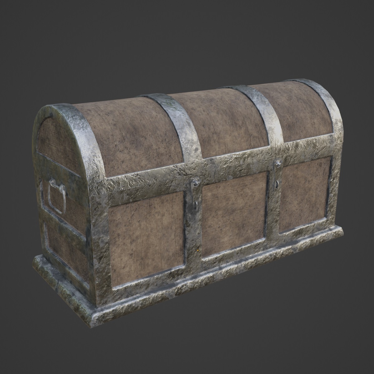 Wooden Treasure Chest 01 Low-poly 3D model_6