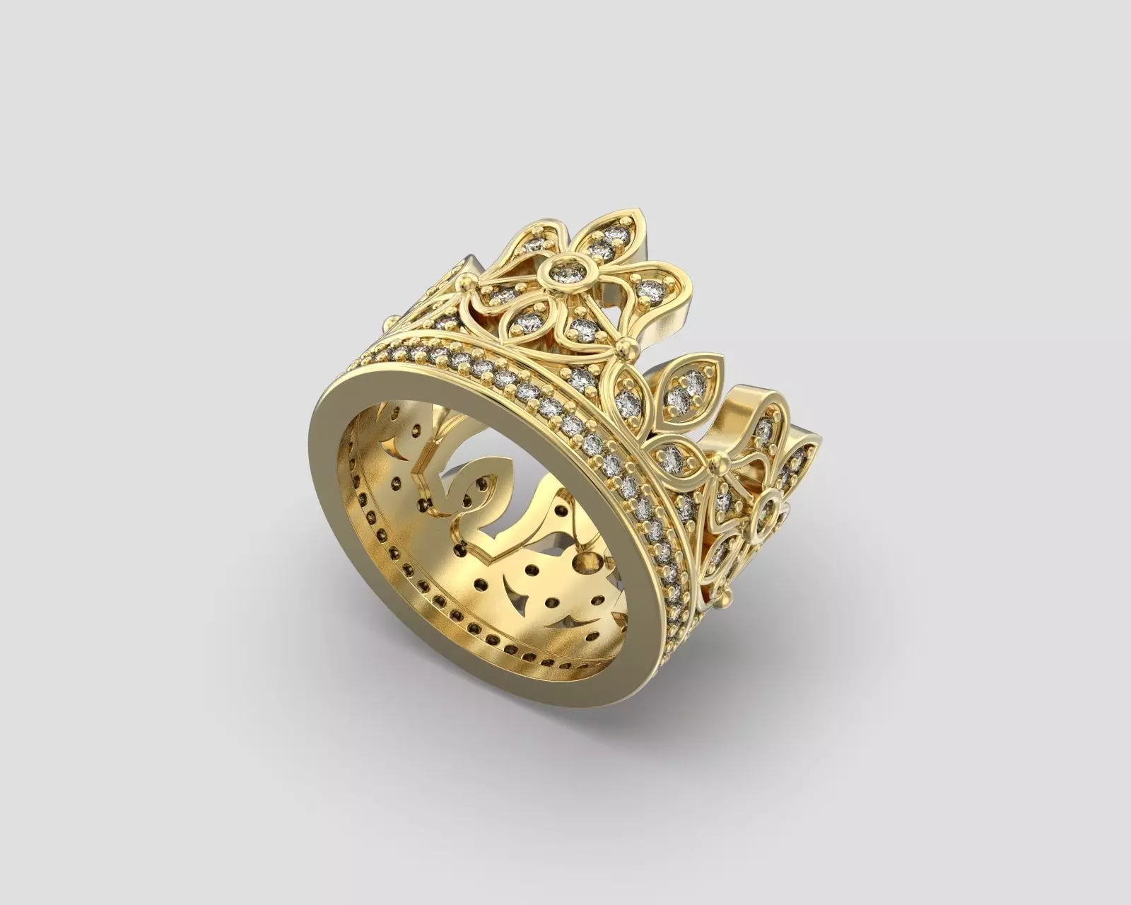 Ring R 208 flora ornament ring 3D print model