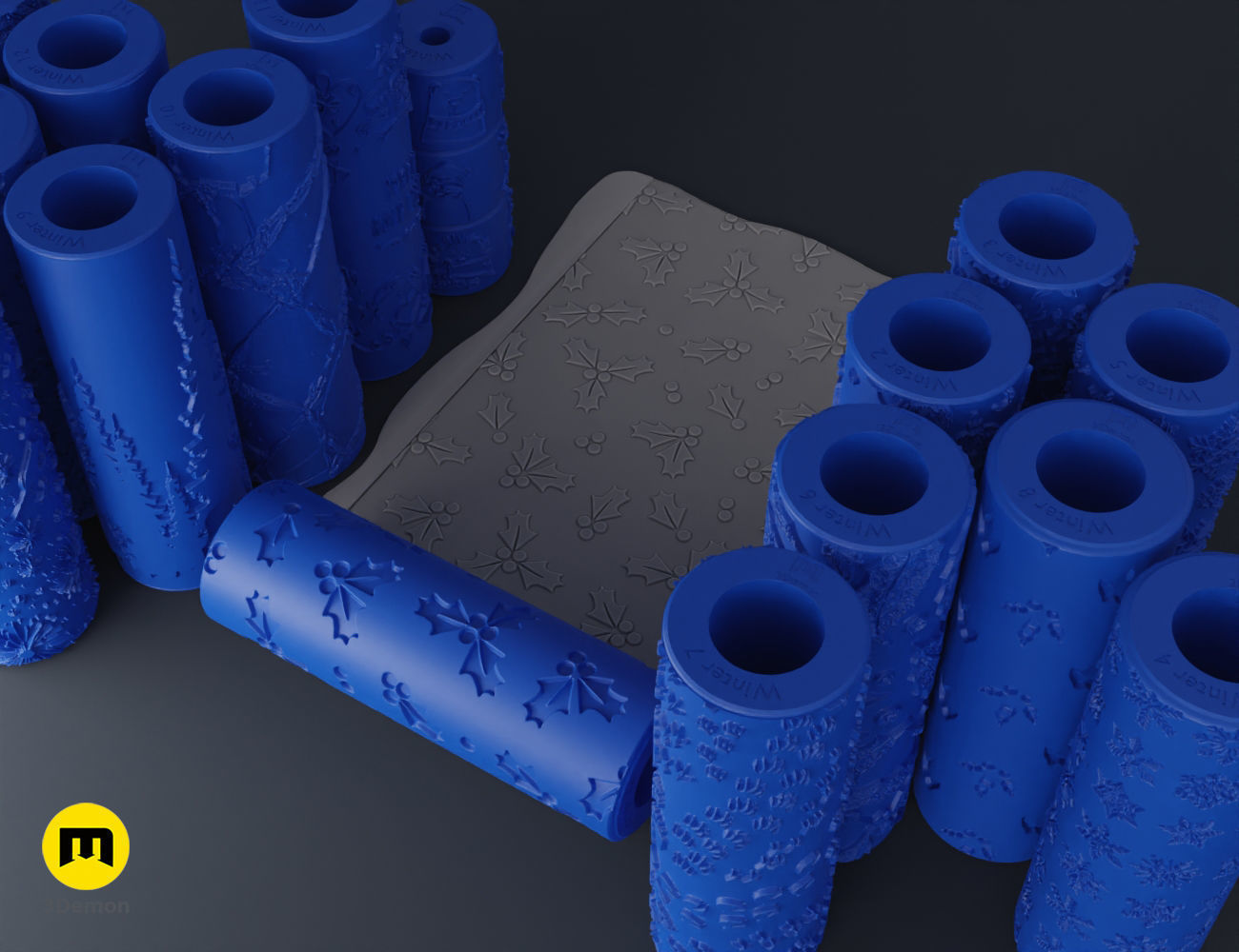 Texture Rollers - Winter 3D print model_1