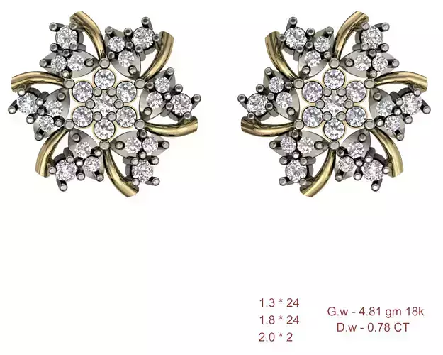 Women Earrings Render 3dm STL OBJ FBX Details