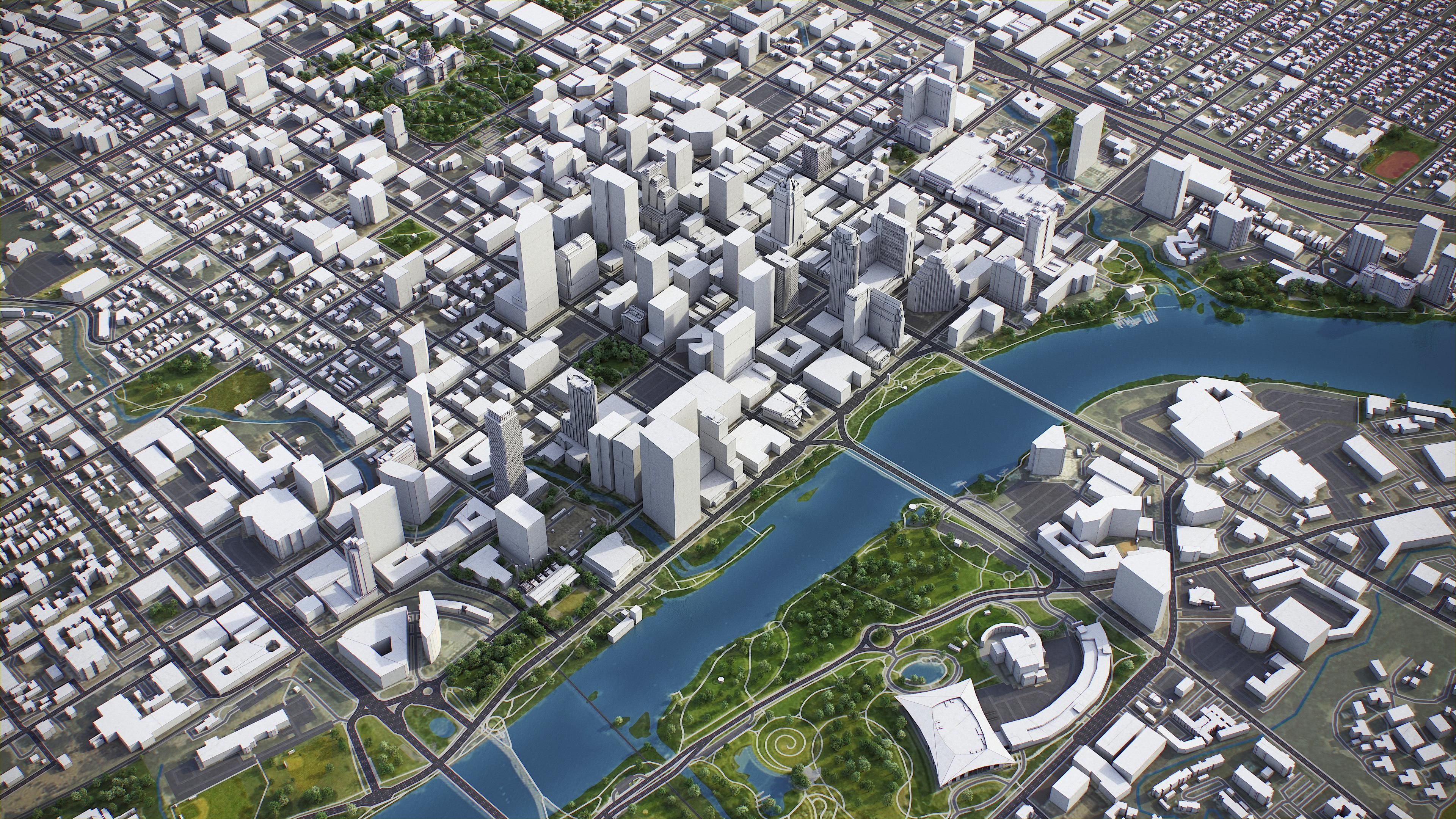 Austin - City 3D Model Low-poly 3D model_1