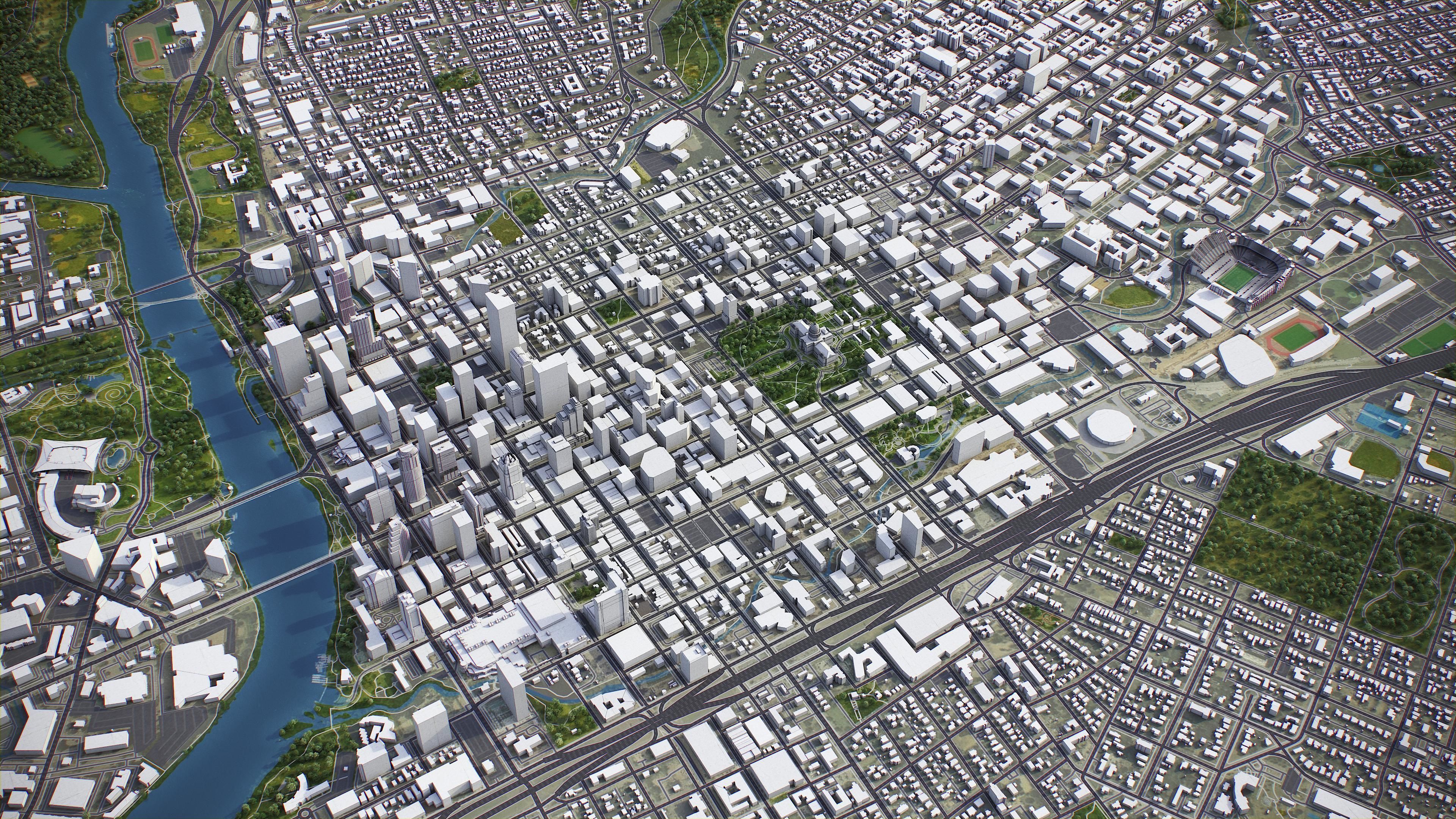Austin - City 3D Model Low-poly 3D model_4