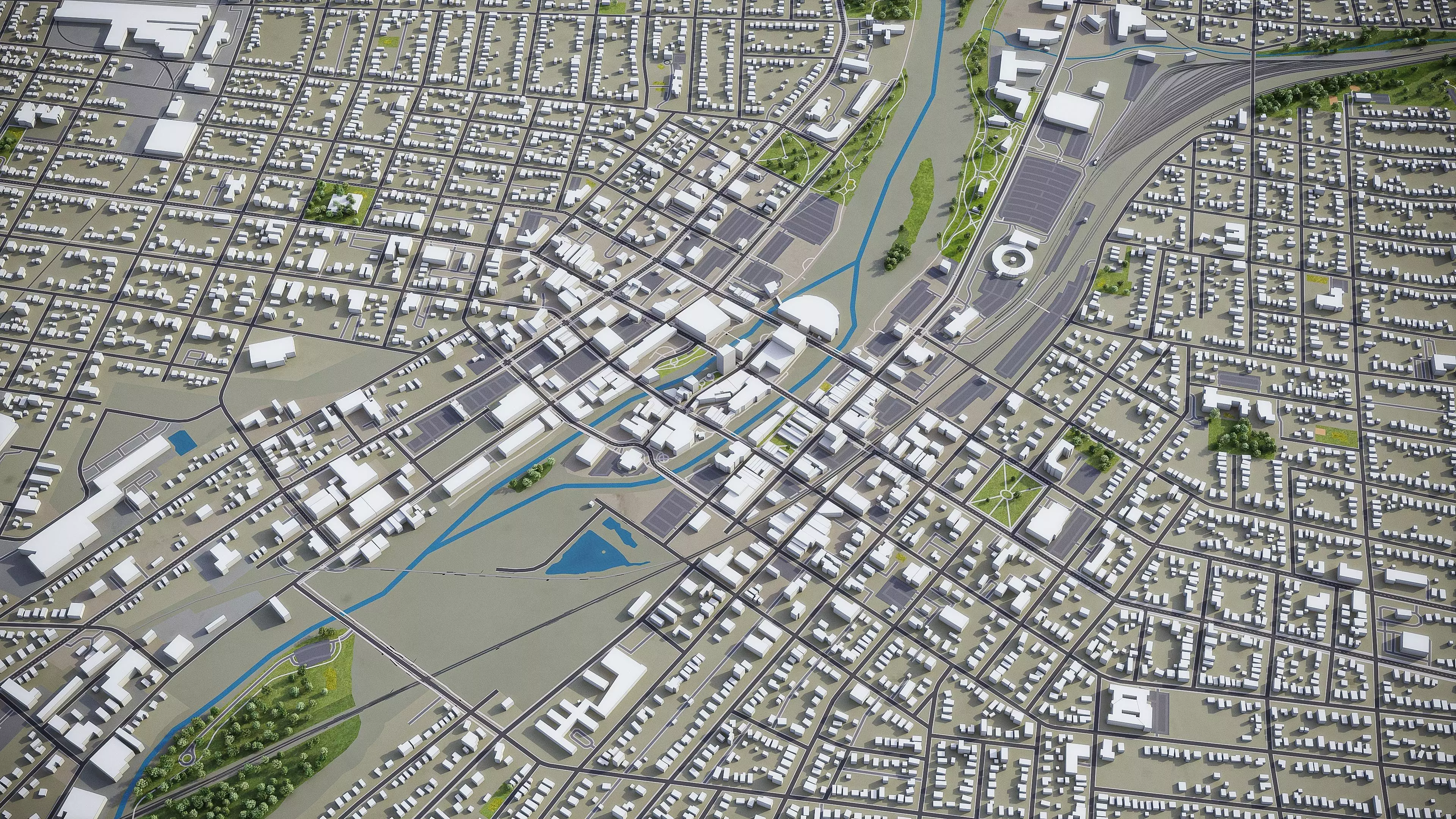 Aurora - City 3D Model Low-poly 3D model