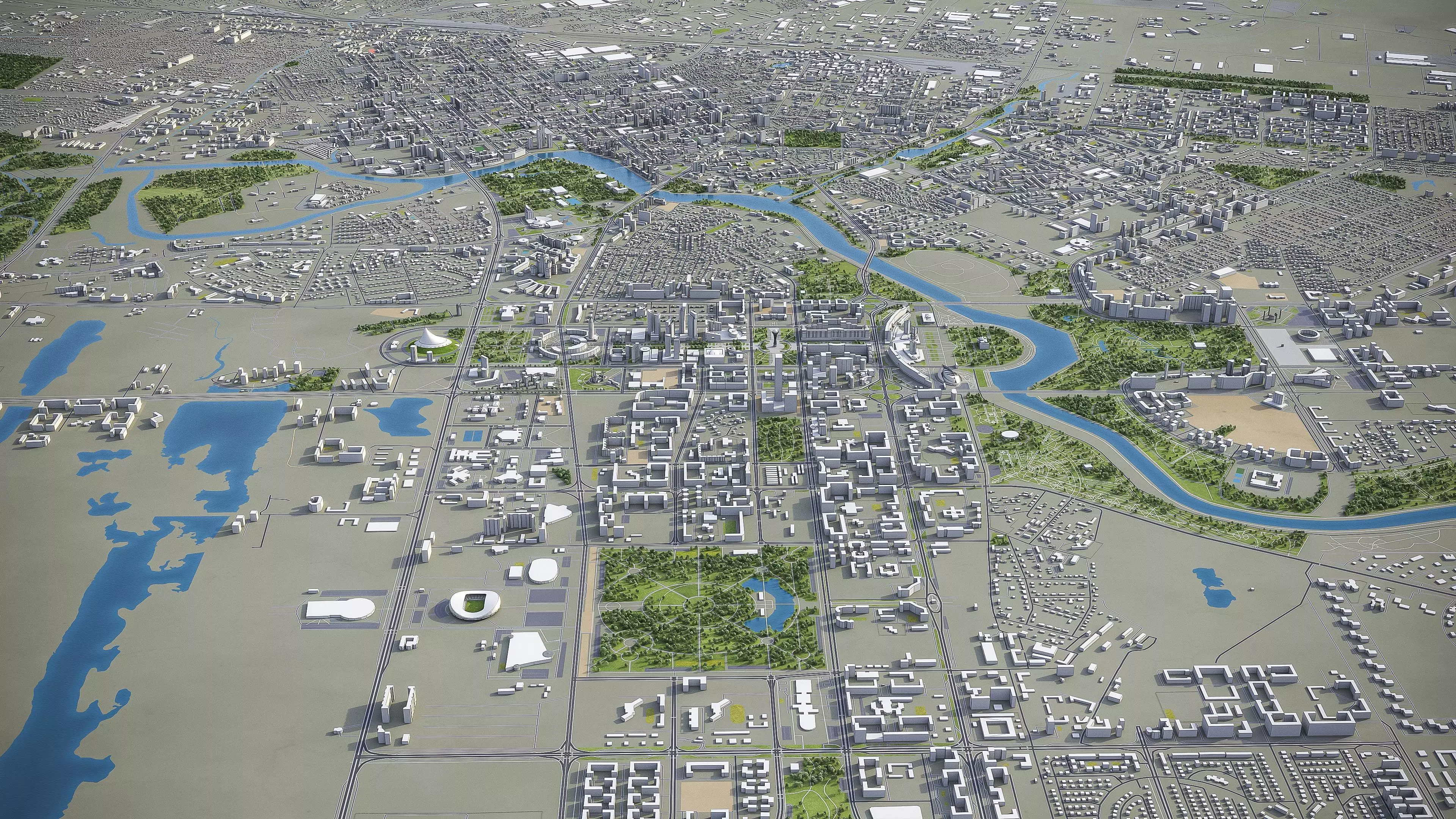 Astana - City 3D Model Low-poly 3D model