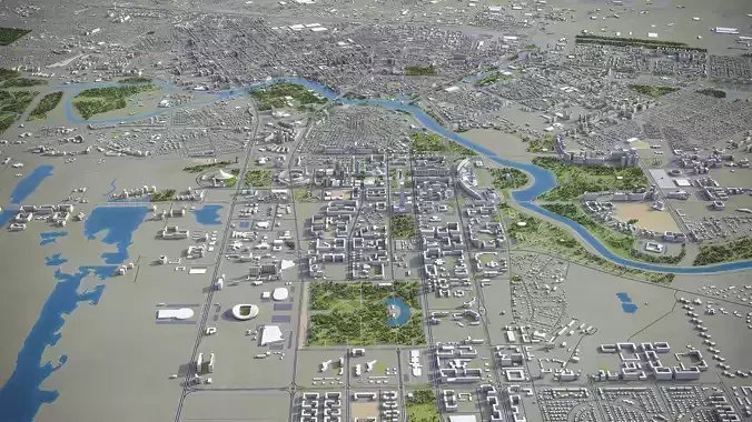 Astana - City 3D Model Low-poly 3D model