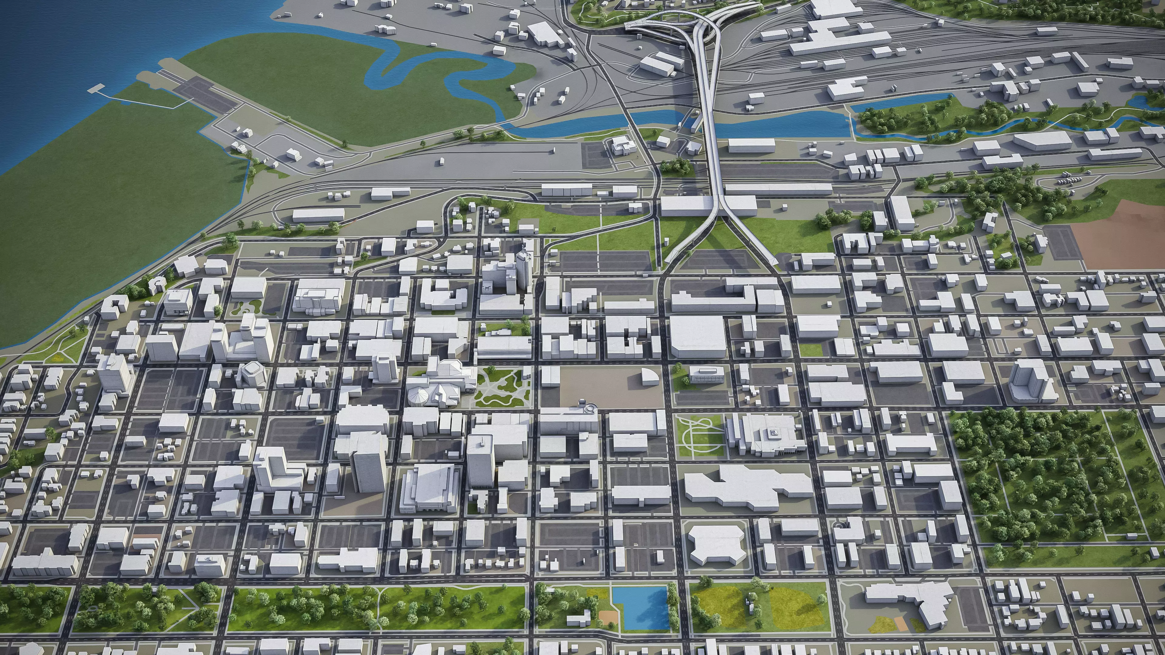 Anchorage - City 3D Model Low-poly 3D model_0