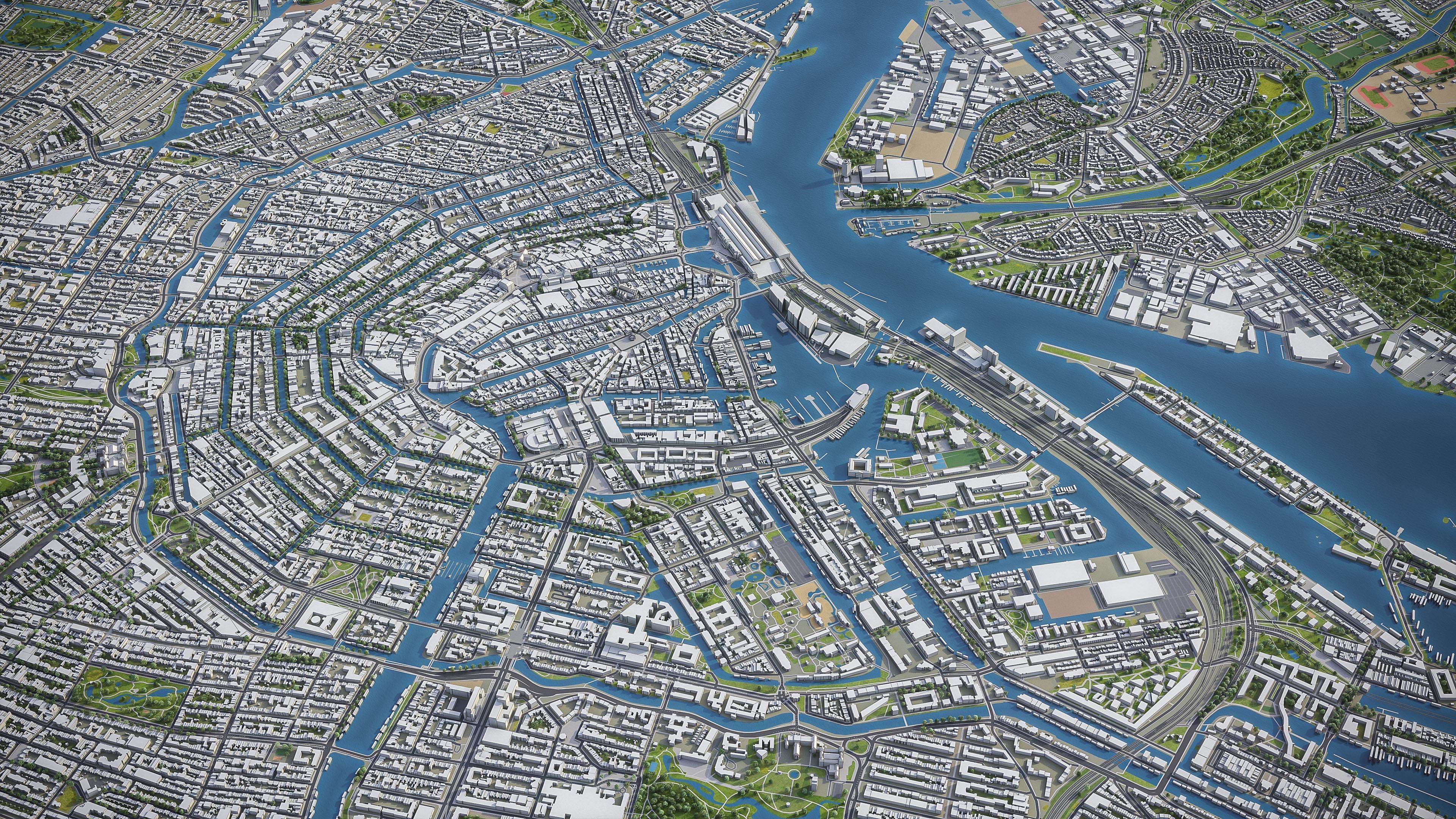 Amsterdam - City 3D Model Low-poly 3D model_5