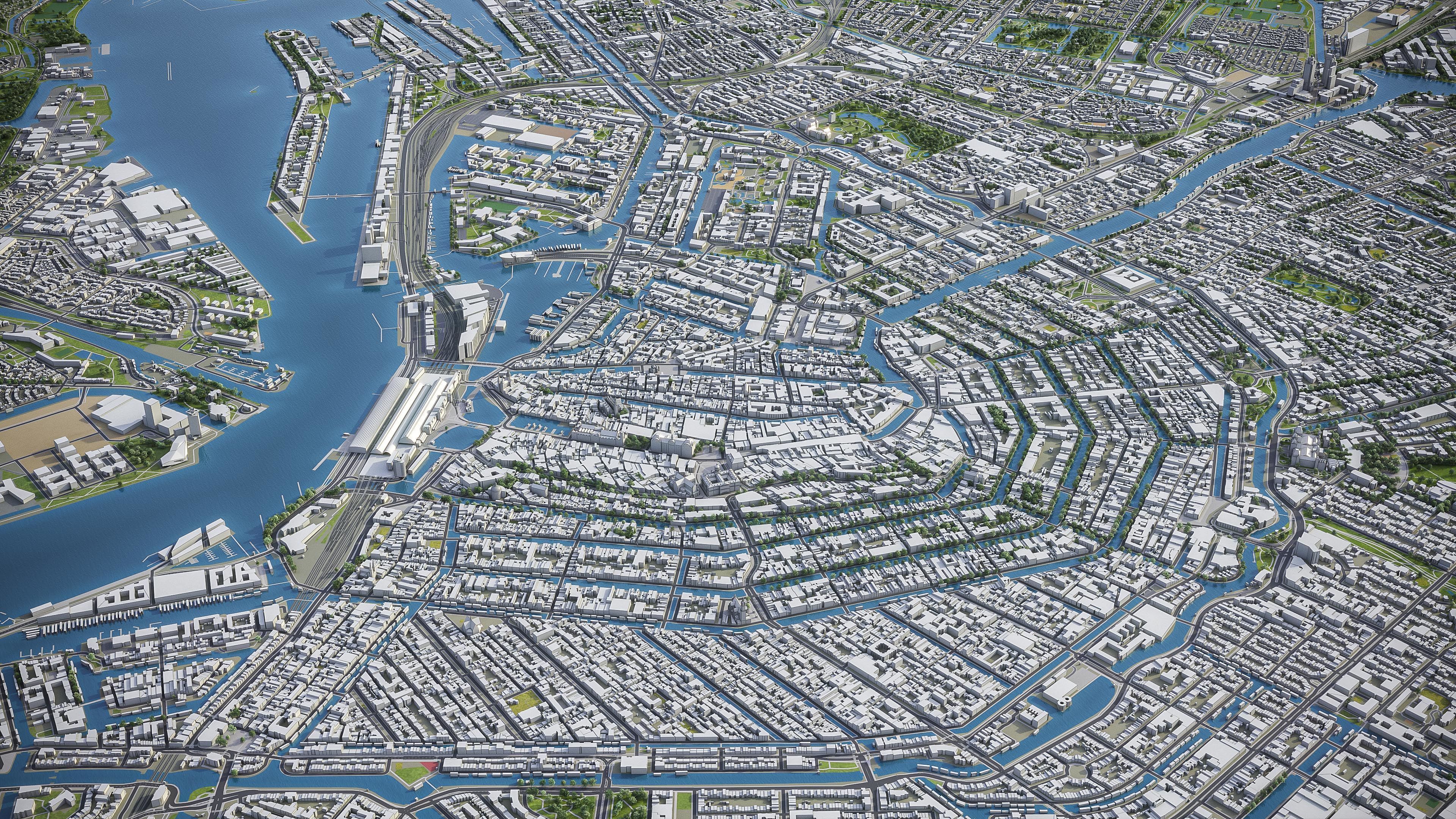 Amsterdam - City 3D Model Low-poly 3D model_6