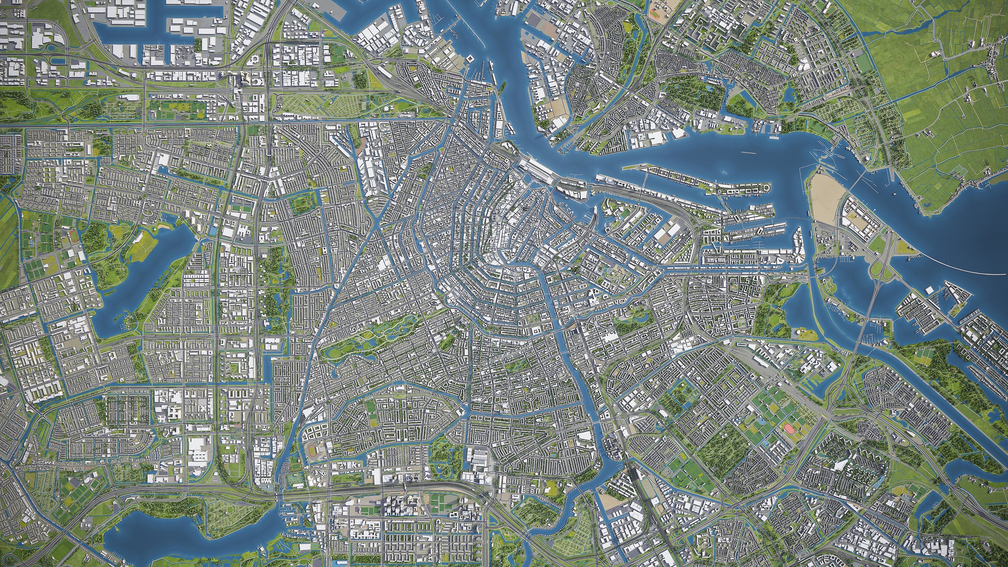 Amsterdam - City 3D Model Low-poly 3D model_16