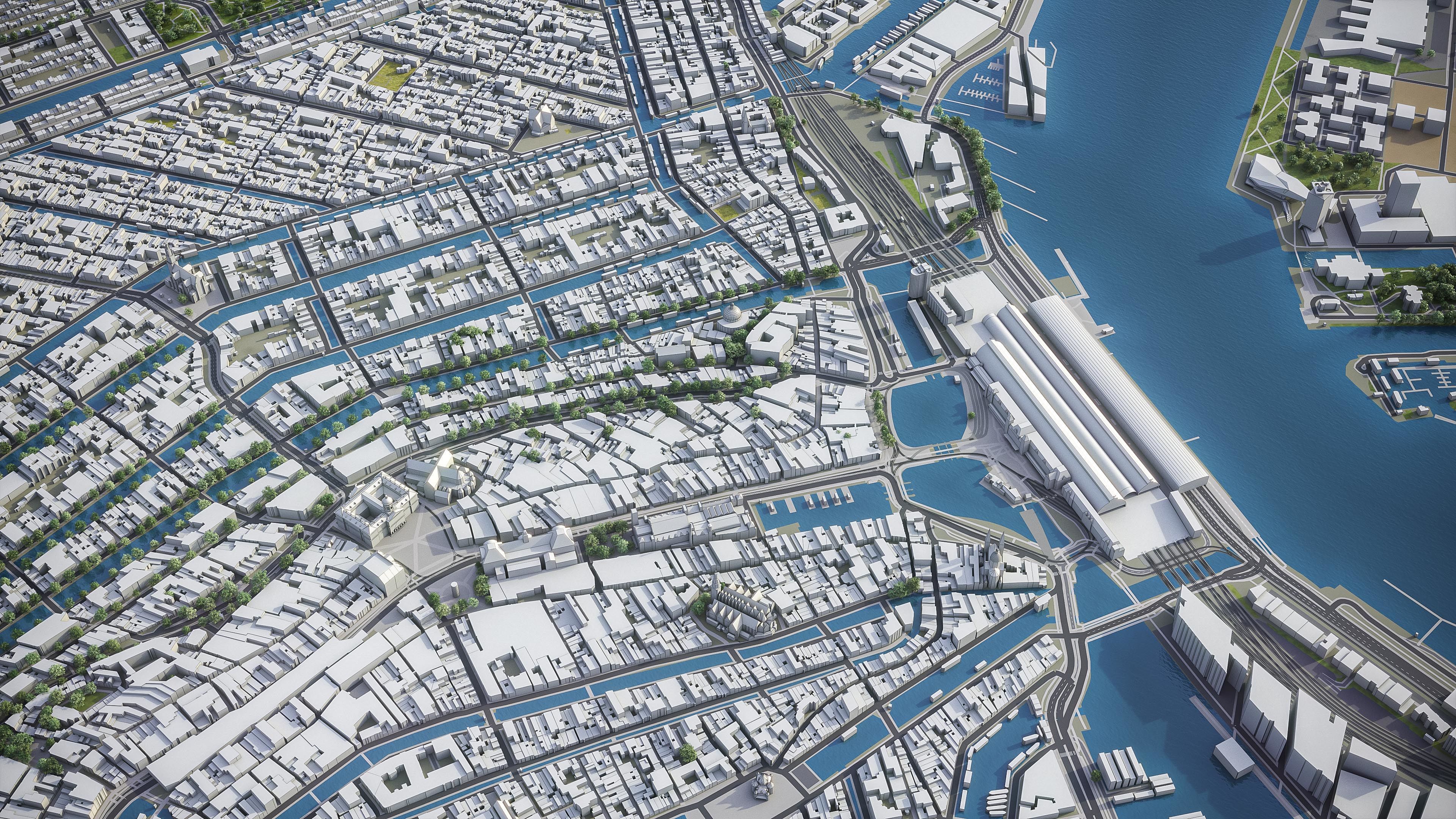 Amsterdam - City 3D Model Low-poly 3D model_3