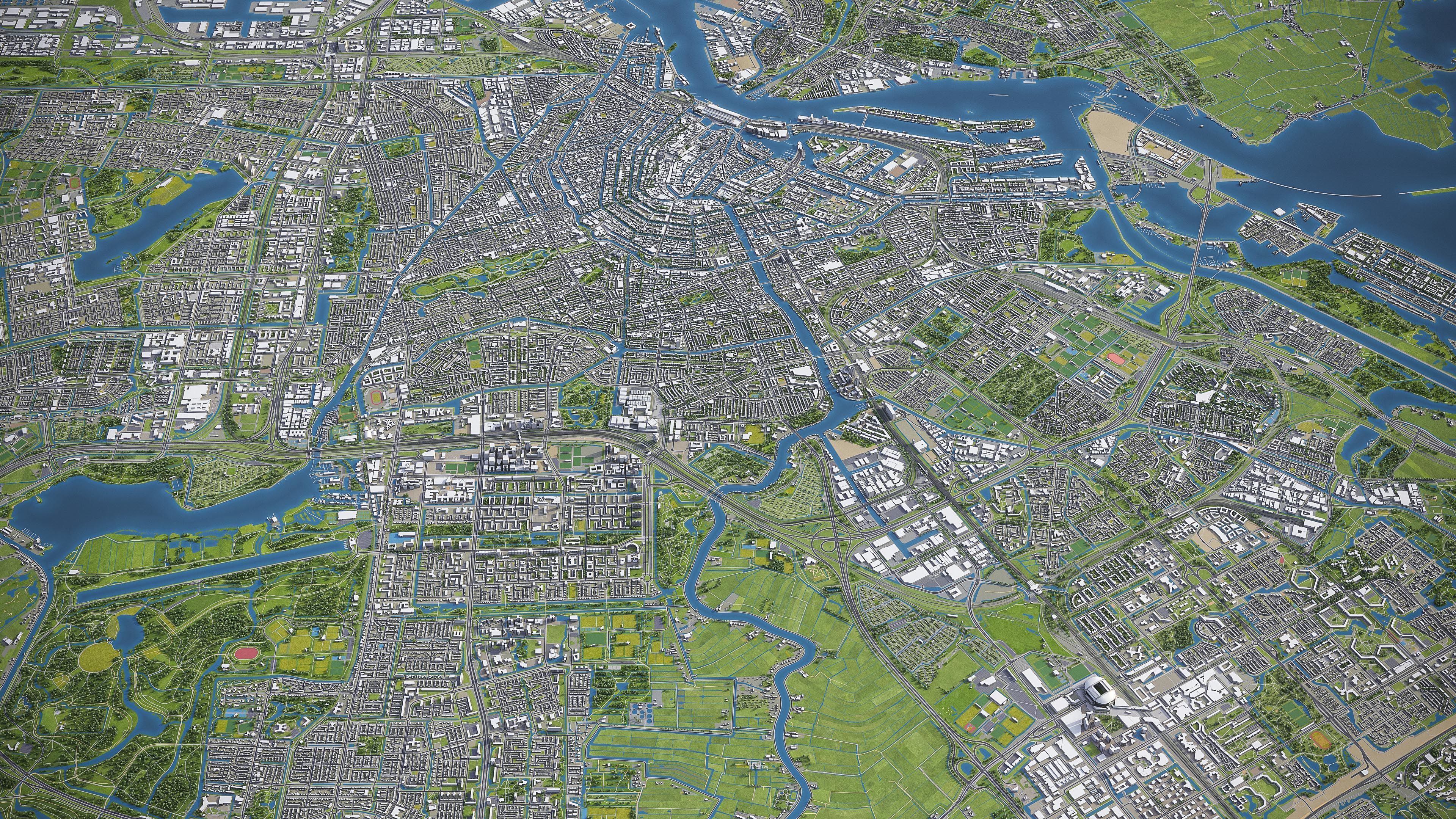 Amsterdam - City 3D Model Low-poly 3D model_12