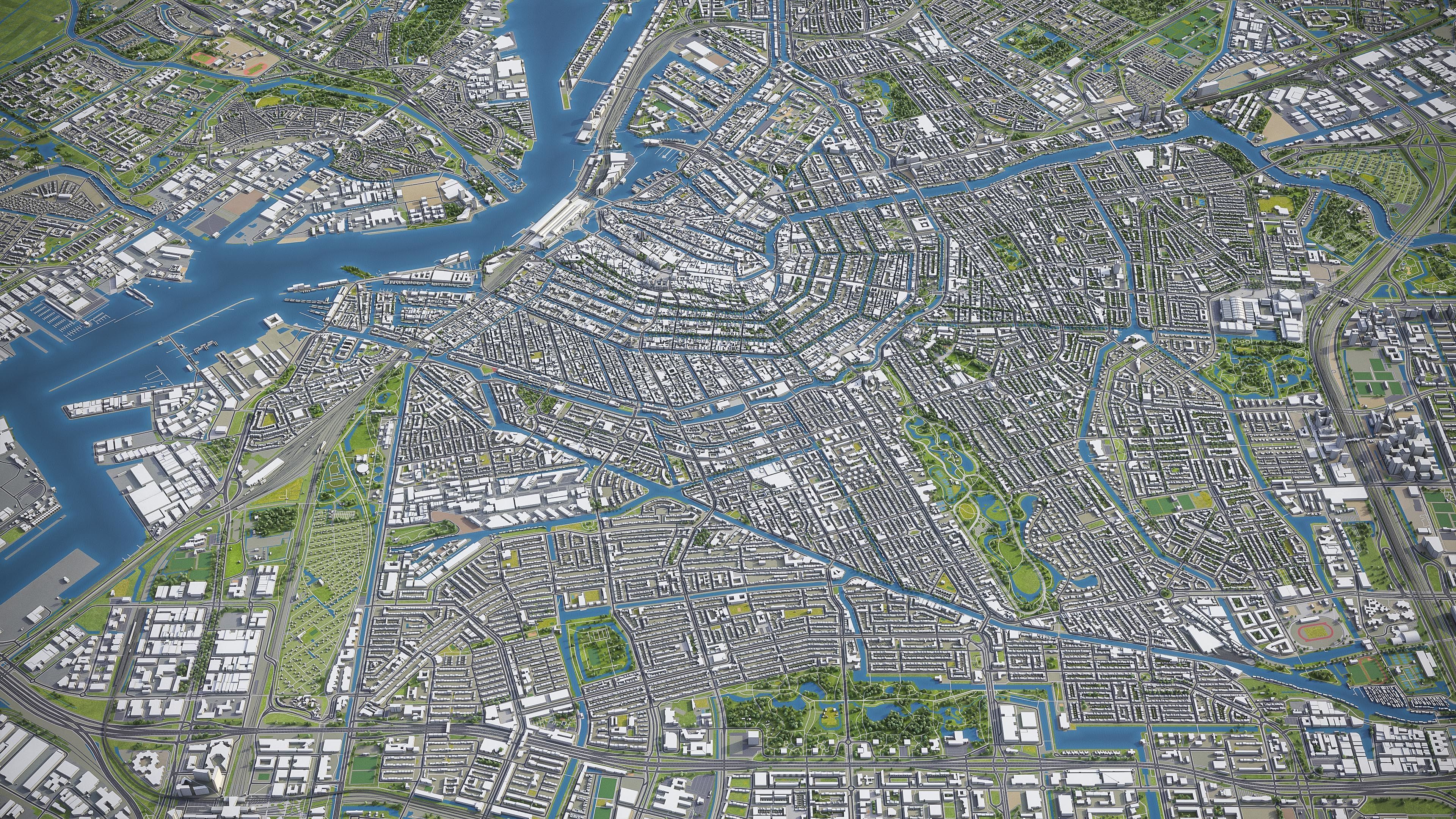 Amsterdam - City 3D Model Low-poly 3D model_11
