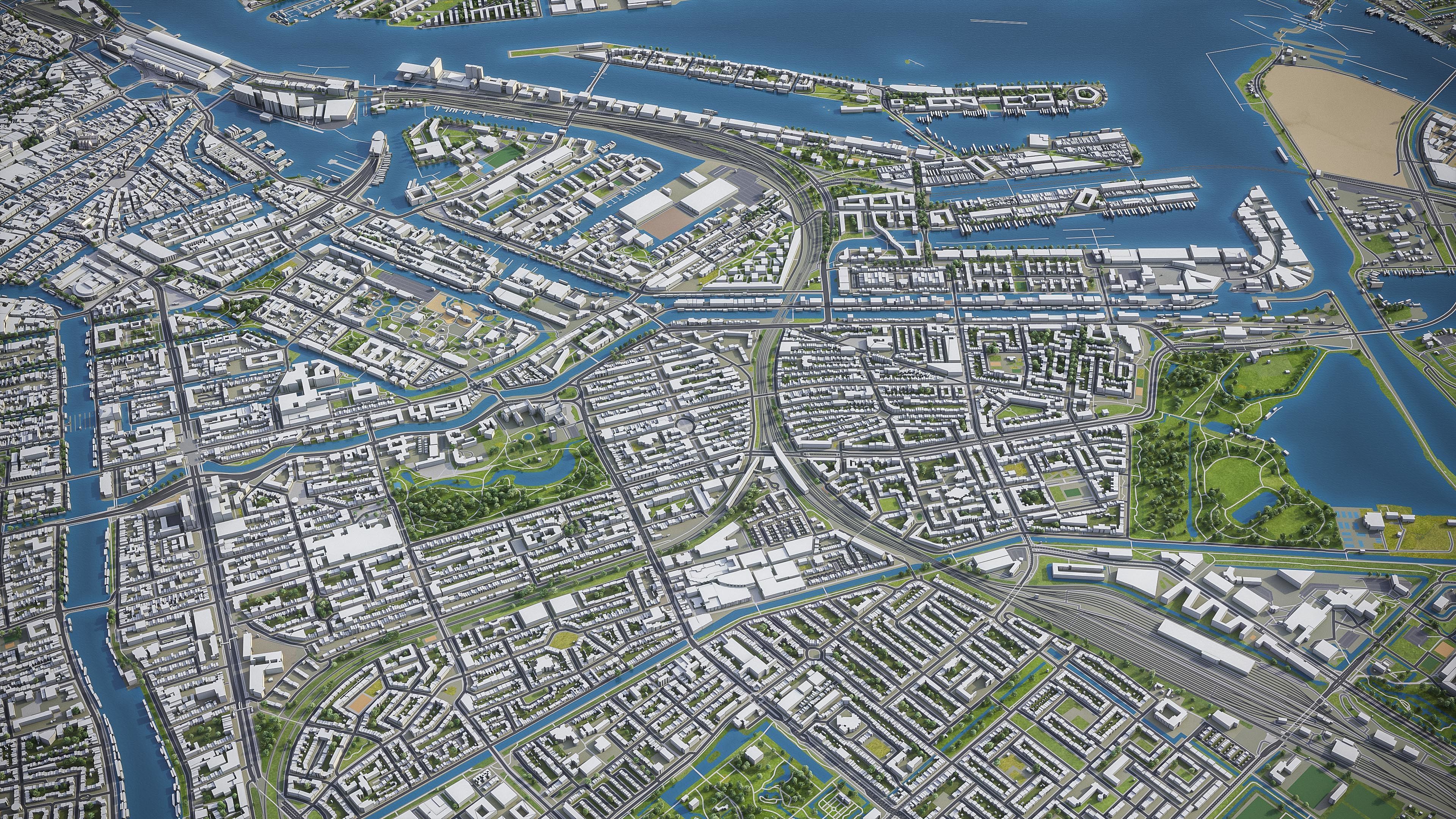 Amsterdam - City 3D Model Low-poly 3D model_25