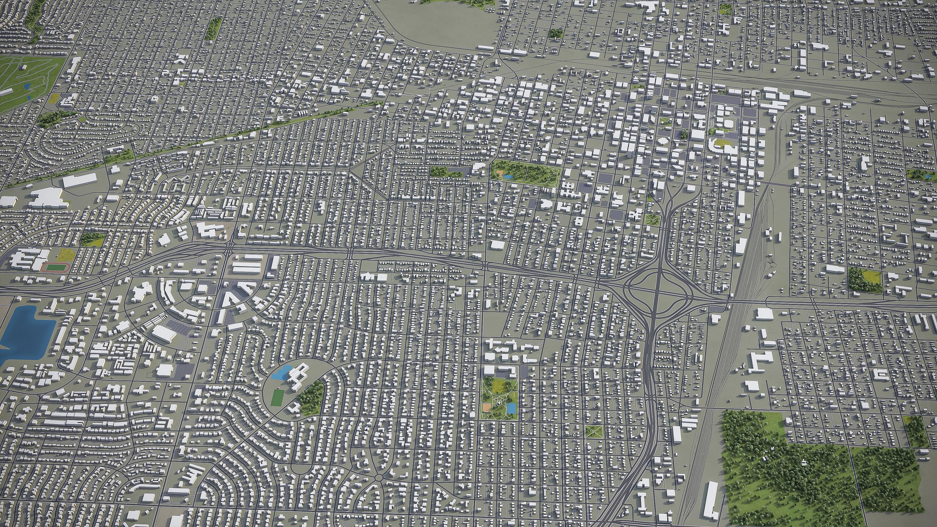 Amarillo - City 3D Model Low-poly 3D model_1