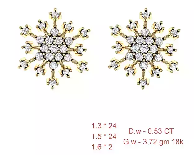 Women Earrings Render 3dm STL OBJ FBX Details