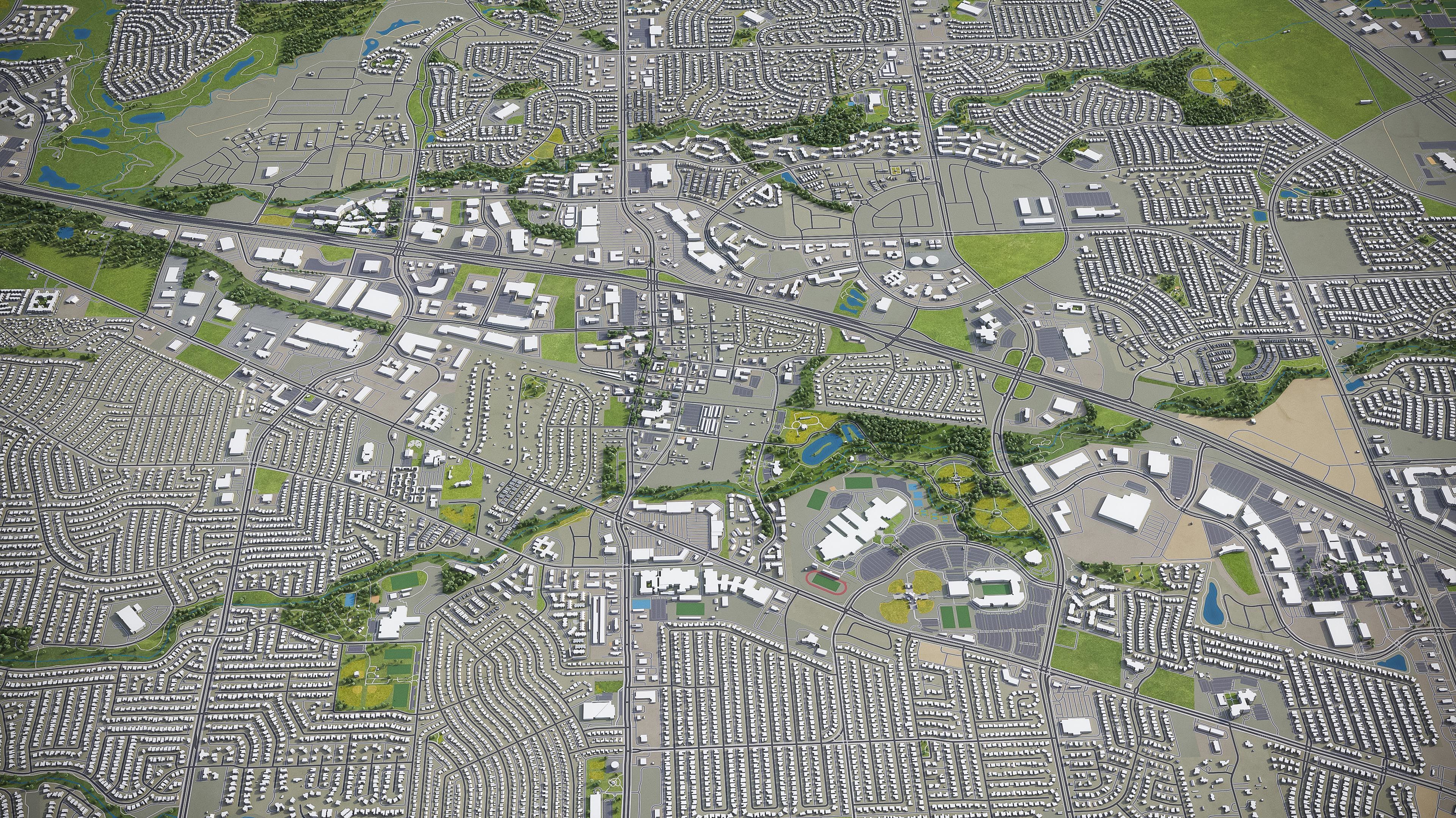 Allen - City 3D Model Low-poly 3D model_4