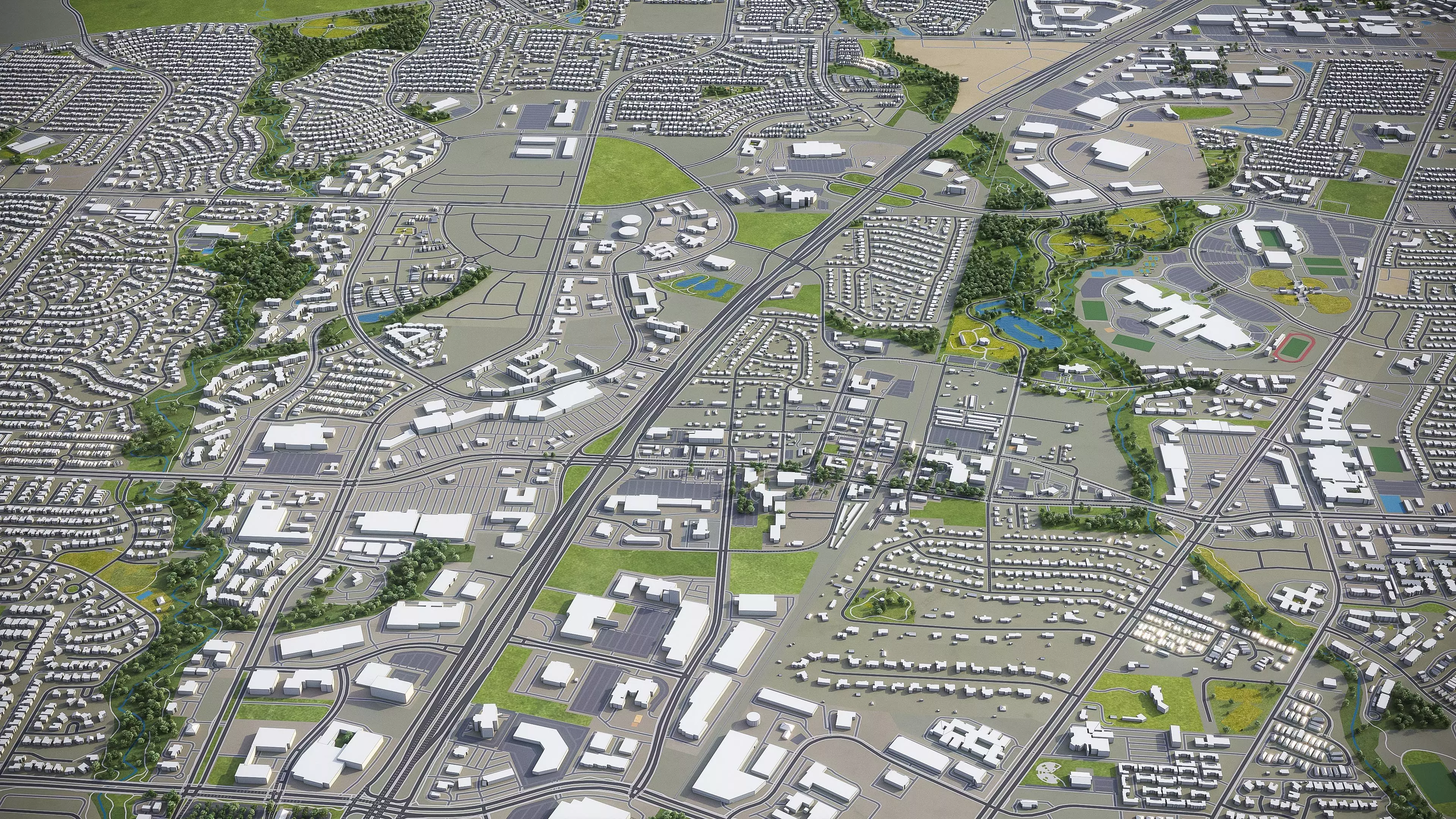 Allen - City 3D Model Low-poly 3D model_0